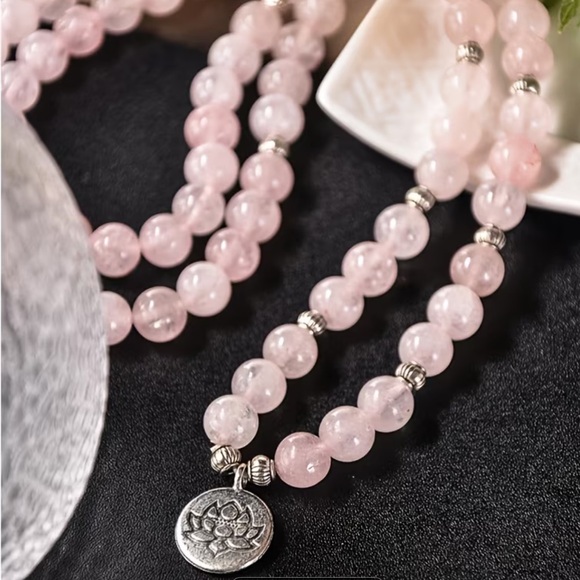 LOVE Genuine Rose Quartz Mala -Reiki Charged - Picture 3 of 5